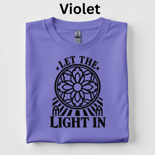 Let the Light In Rose Window T-Shirt – Medieval Gothic Teacher Tee Medieval, Middle Ages Teacher Tee