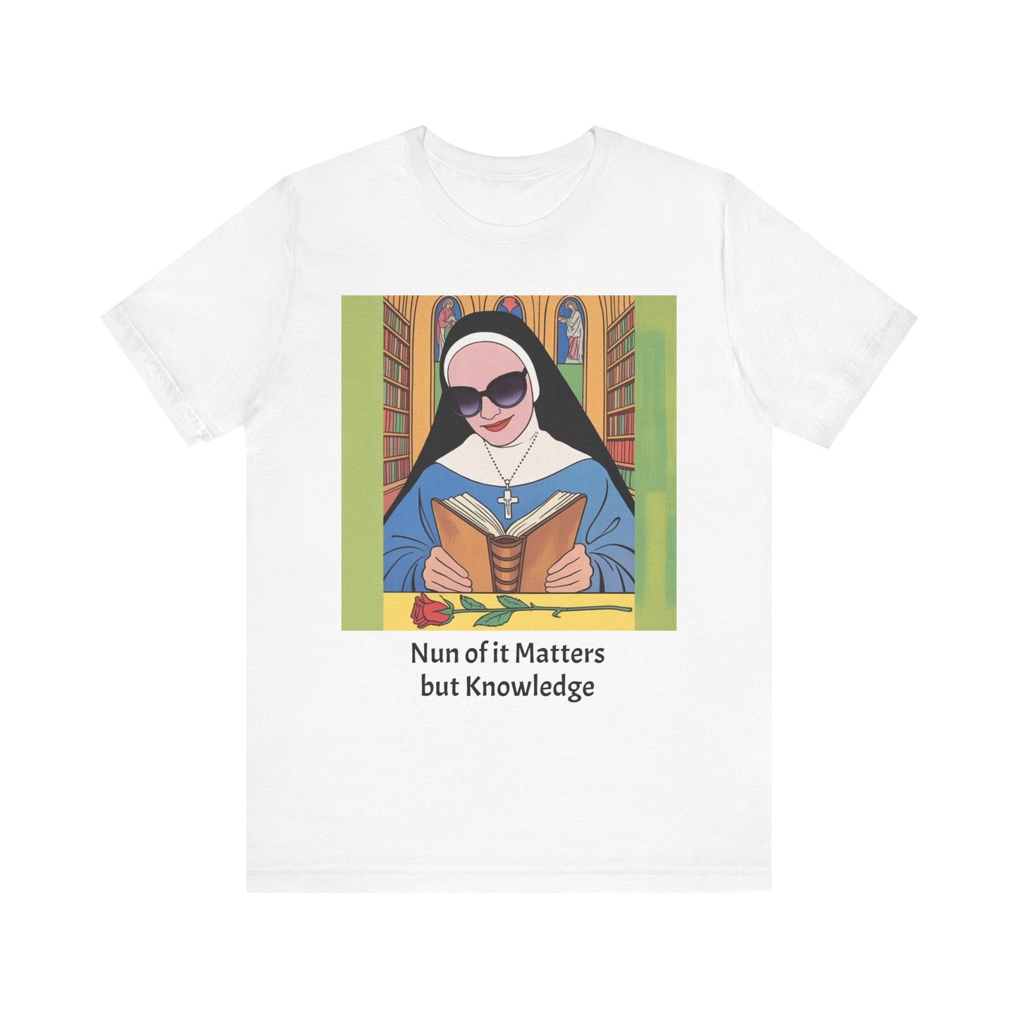 Cool Nun Graphic Tee, Unisex Short Sleeve Shirt, Religious Apparel, Fun Church Tee, Gift for Nuns, Everyday Casual Wear