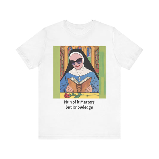 Cool Nun Graphic Tee, Unisex Short Sleeve Shirt, Religious Apparel, Fun Church Tee, Gift for Nuns, Everyday Casual Wear