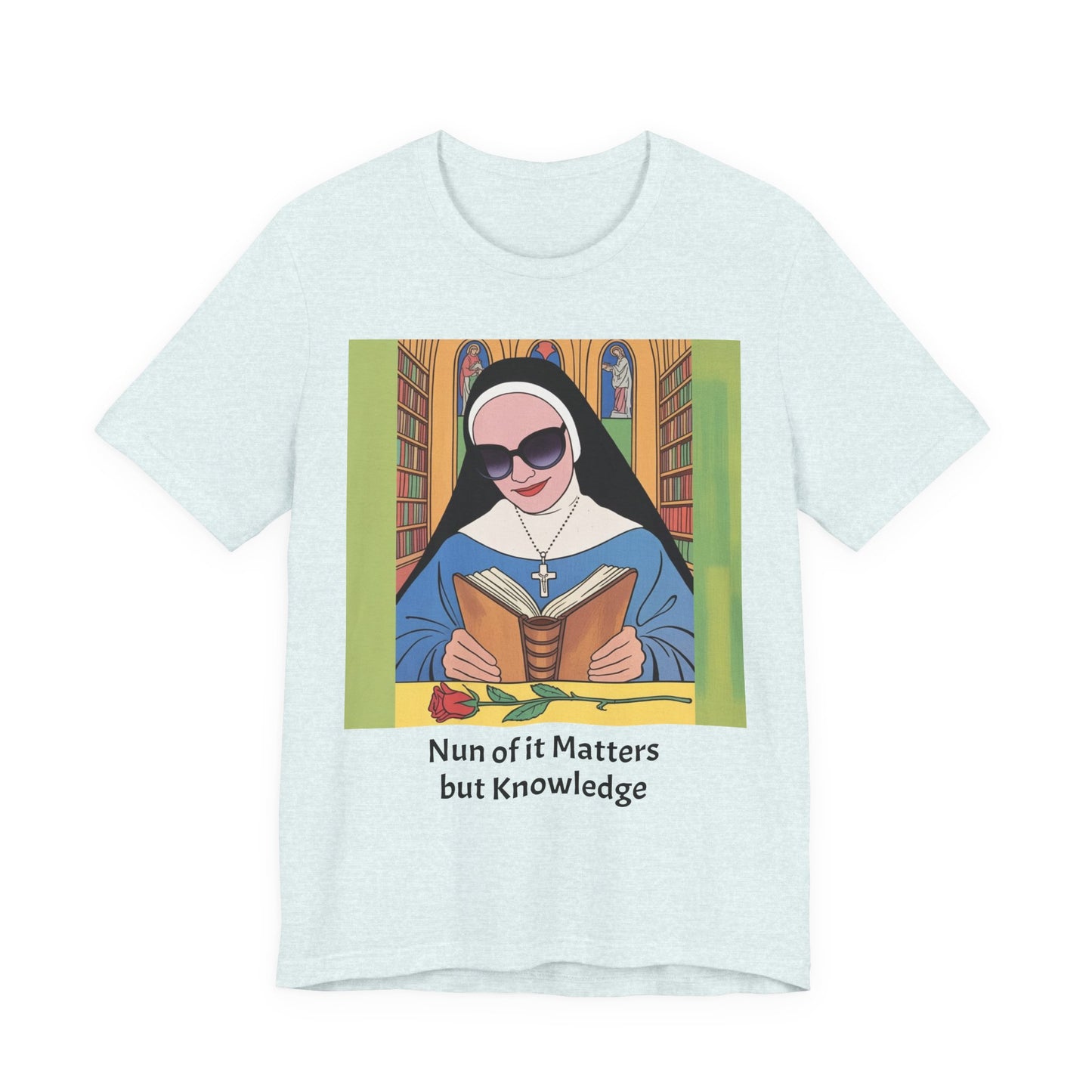 Cool Nun Graphic Tee, Unisex Short Sleeve Shirt, Religious Apparel, Fun Church Tee, Gift for Nuns, Everyday Casual Wear