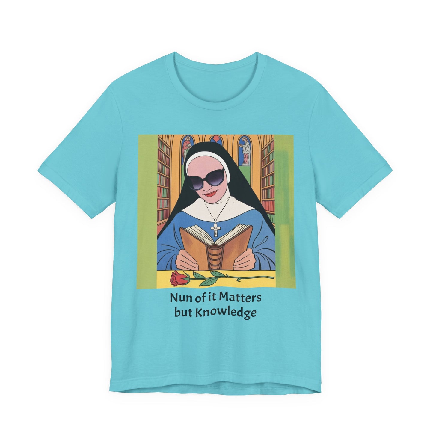 Cool Nun Graphic Tee, Unisex Short Sleeve Shirt, Religious Apparel, Fun Church Tee, Gift for Nuns, Everyday Casual Wear