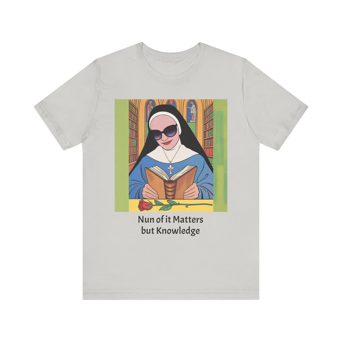 Cool Nun Graphic Tee, Unisex Short Sleeve Shirt, Religious Apparel, Fun Church Tee, Gift for Nuns, Everyday Casual Wear