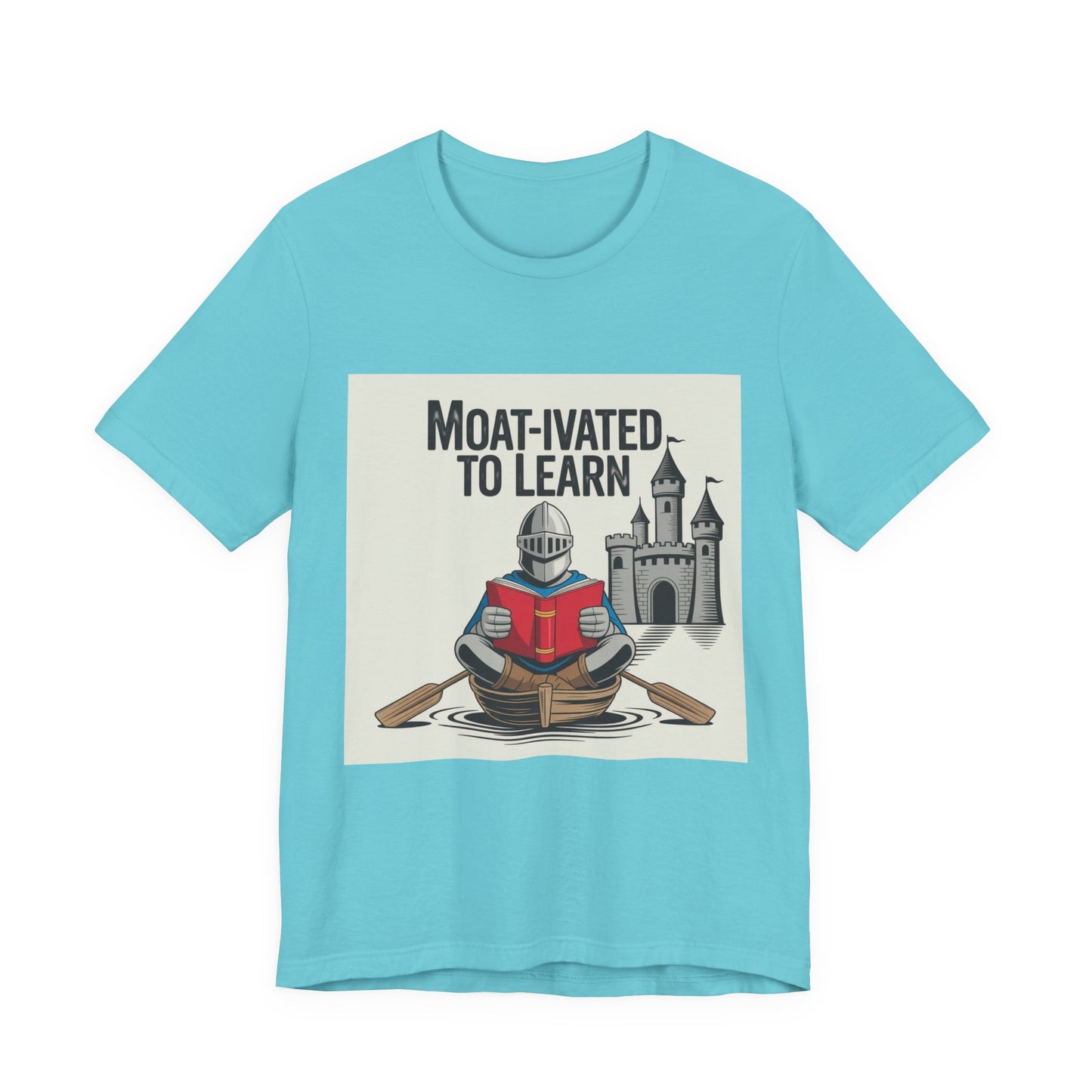Moat-ivated to Learn Short Sleeve Tee, Funny Teacher Shirt, Educational Gift, Reading Apparel, Unique Classroom Tee