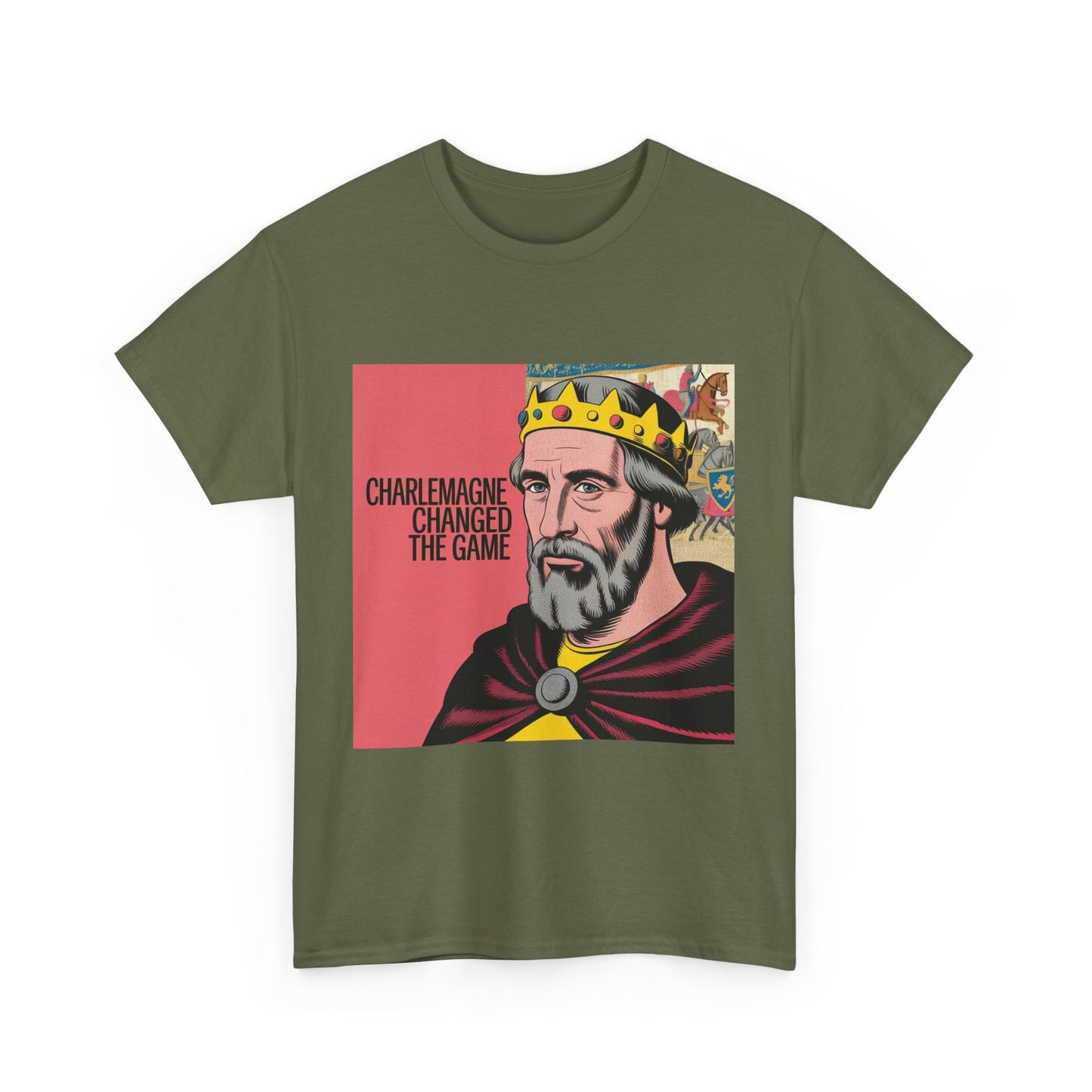 Charlemagne Changed the Game Tee, Casual Unisex T-Shirt, Graphic Tee for History Lovers, Birthday Gift, Comfortable Everyday Wear