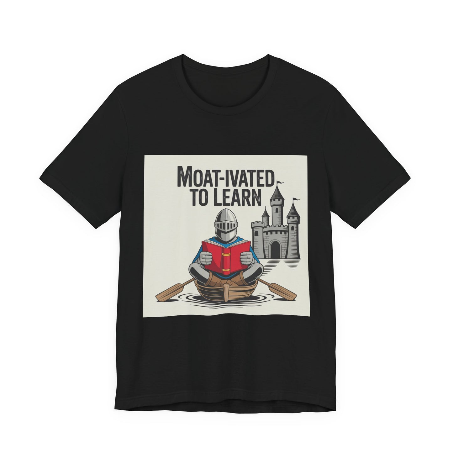 Moat-ivated to Learn Short Sleeve Tee, Funny Teacher Shirt, Educational Gift, Reading Apparel, Unique Classroom Tee