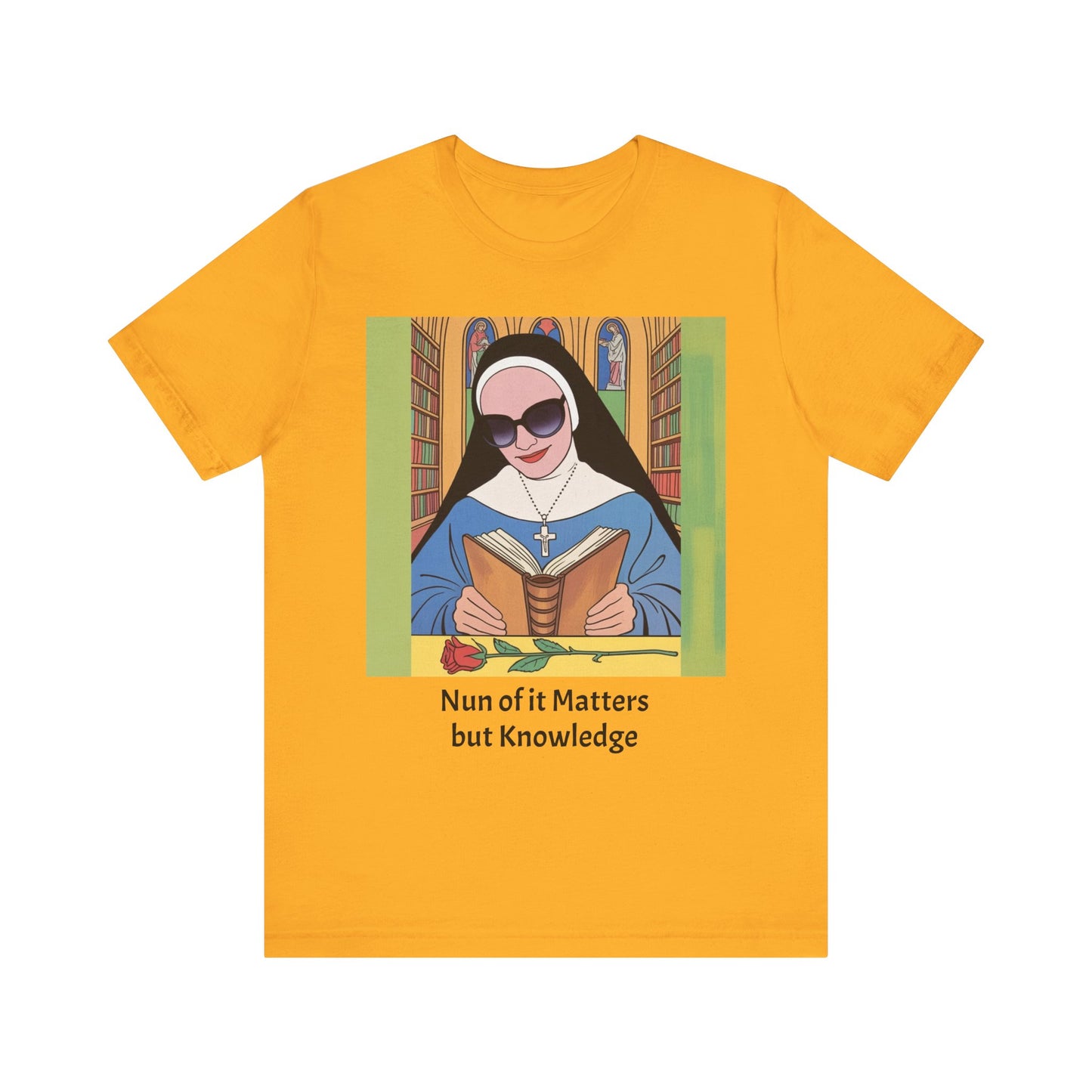 Cool Nun Graphic Tee, Unisex Short Sleeve Shirt, Religious Apparel, Fun Church Tee, Gift for Nuns, Everyday Casual Wear