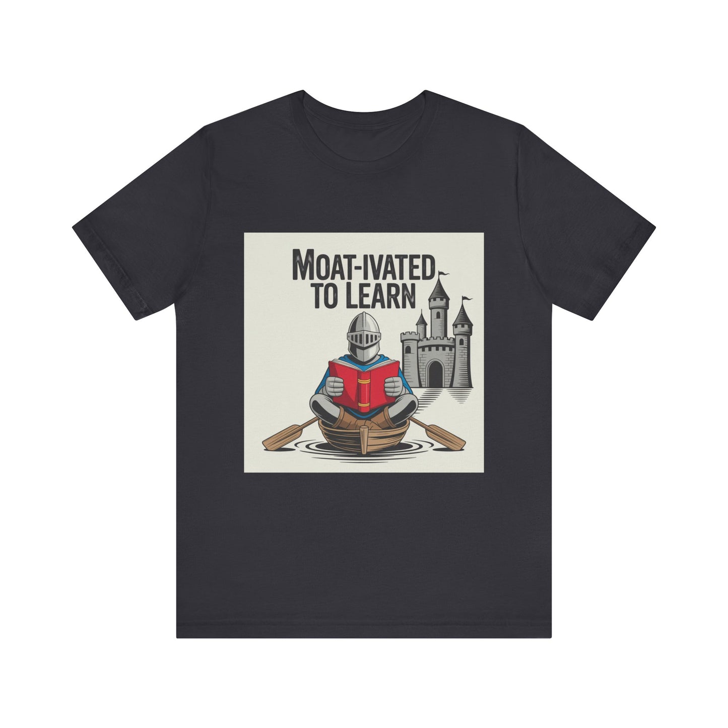 Moat-ivated to Learn Short Sleeve Tee, Funny Teacher Shirt, Educational Gift, Reading Apparel, Unique Classroom Tee