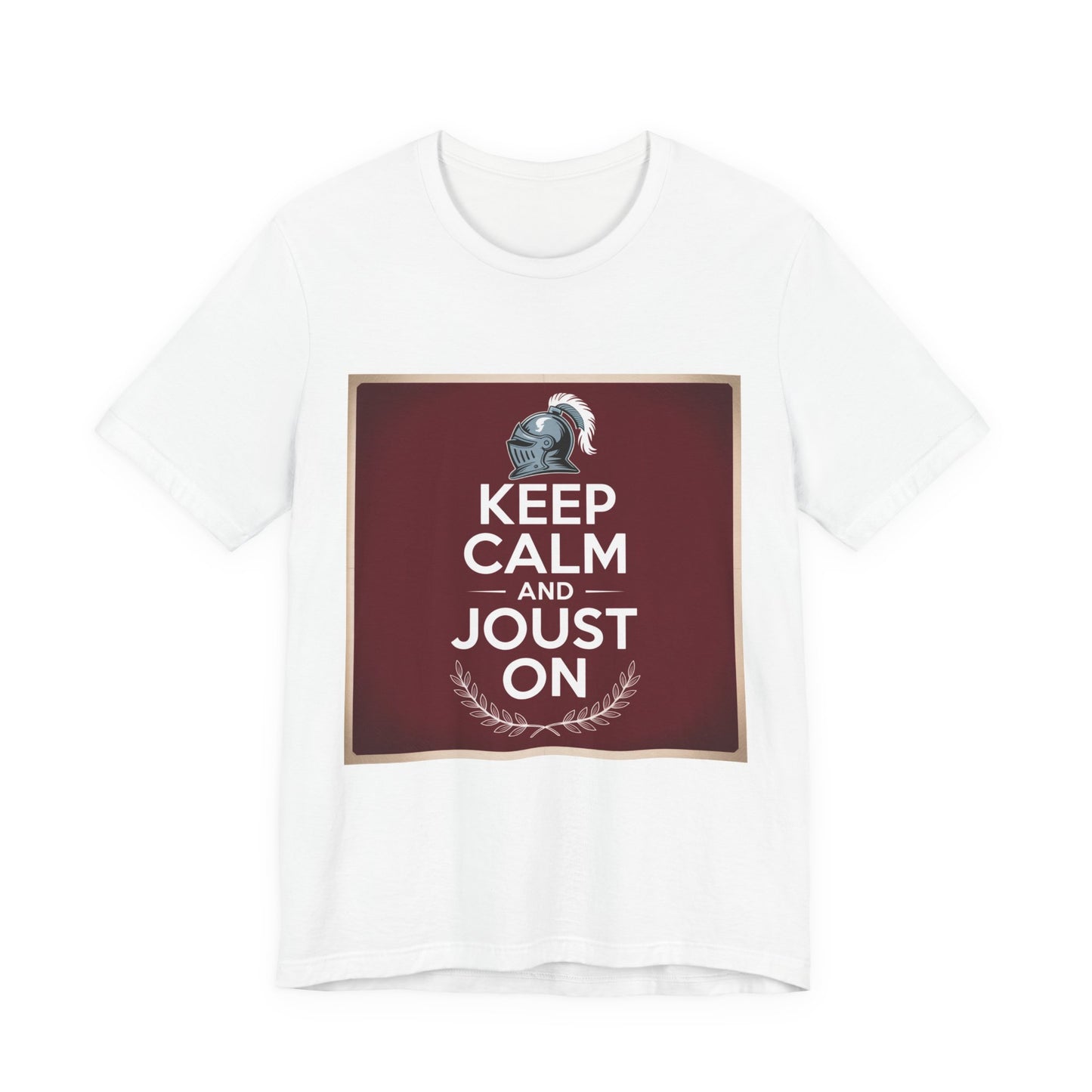 Keep Calm and Joust On Unisex Jersey Tee - Knight T-Shirt, Renaissance Fair Shirt, Gift for Gamers, Casual Wear, Funny Quote Tee