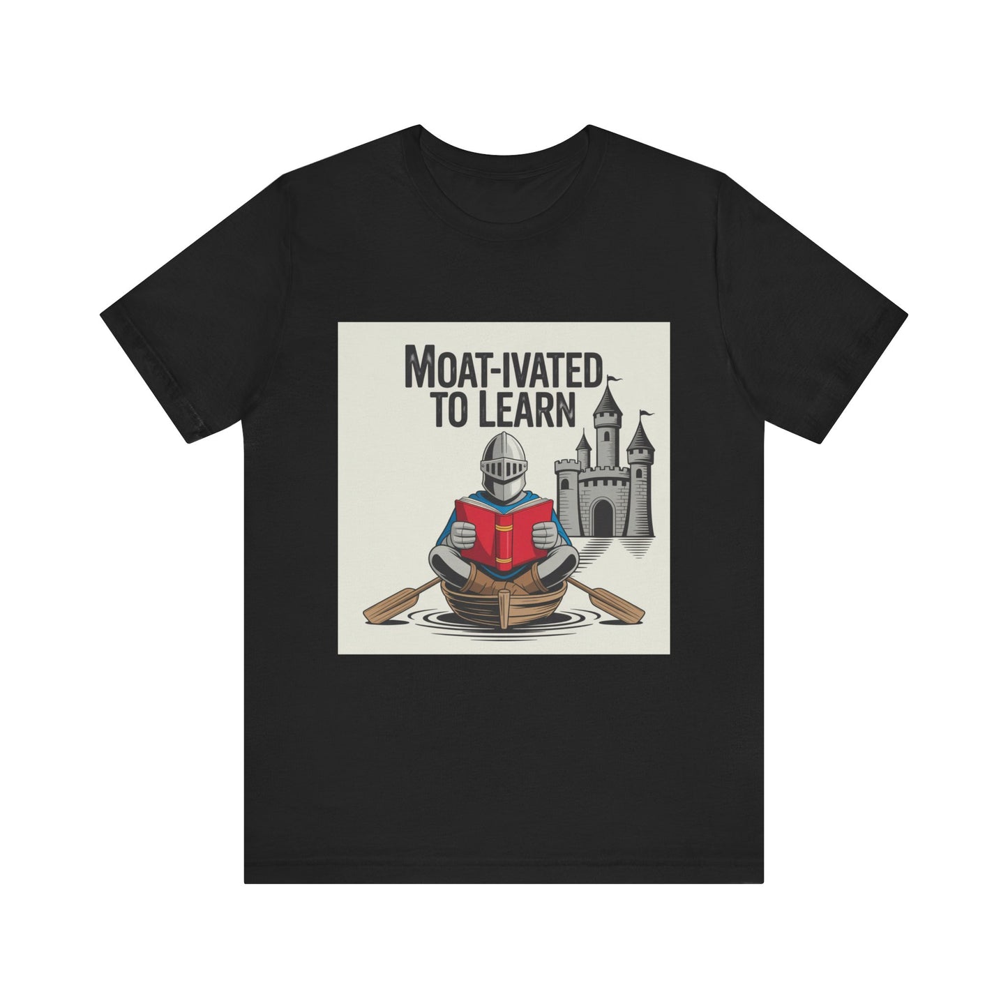 Moat-ivated to Learn Short Sleeve Tee, Funny Teacher Shirt, Educational Gift, Reading Apparel, Unique Classroom Tee