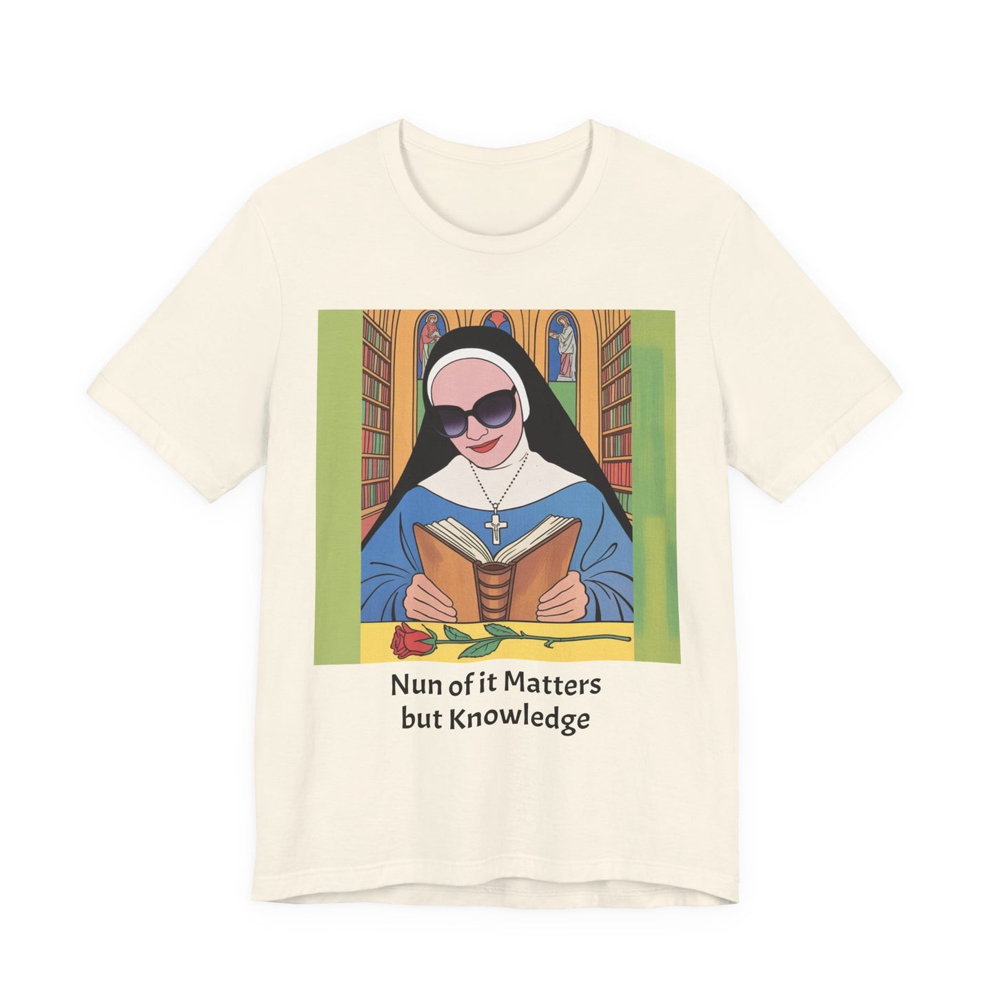 Cool Nun Graphic Tee, Unisex Short Sleeve Shirt, Religious Apparel, Fun Church Tee, Gift for Nuns, Everyday Casual Wear