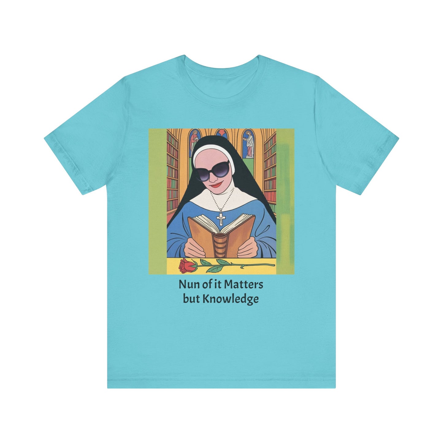 Cool Nun Graphic Tee, Unisex Short Sleeve Shirt, Religious Apparel, Fun Church Tee, Gift for Nuns, Everyday Casual Wear