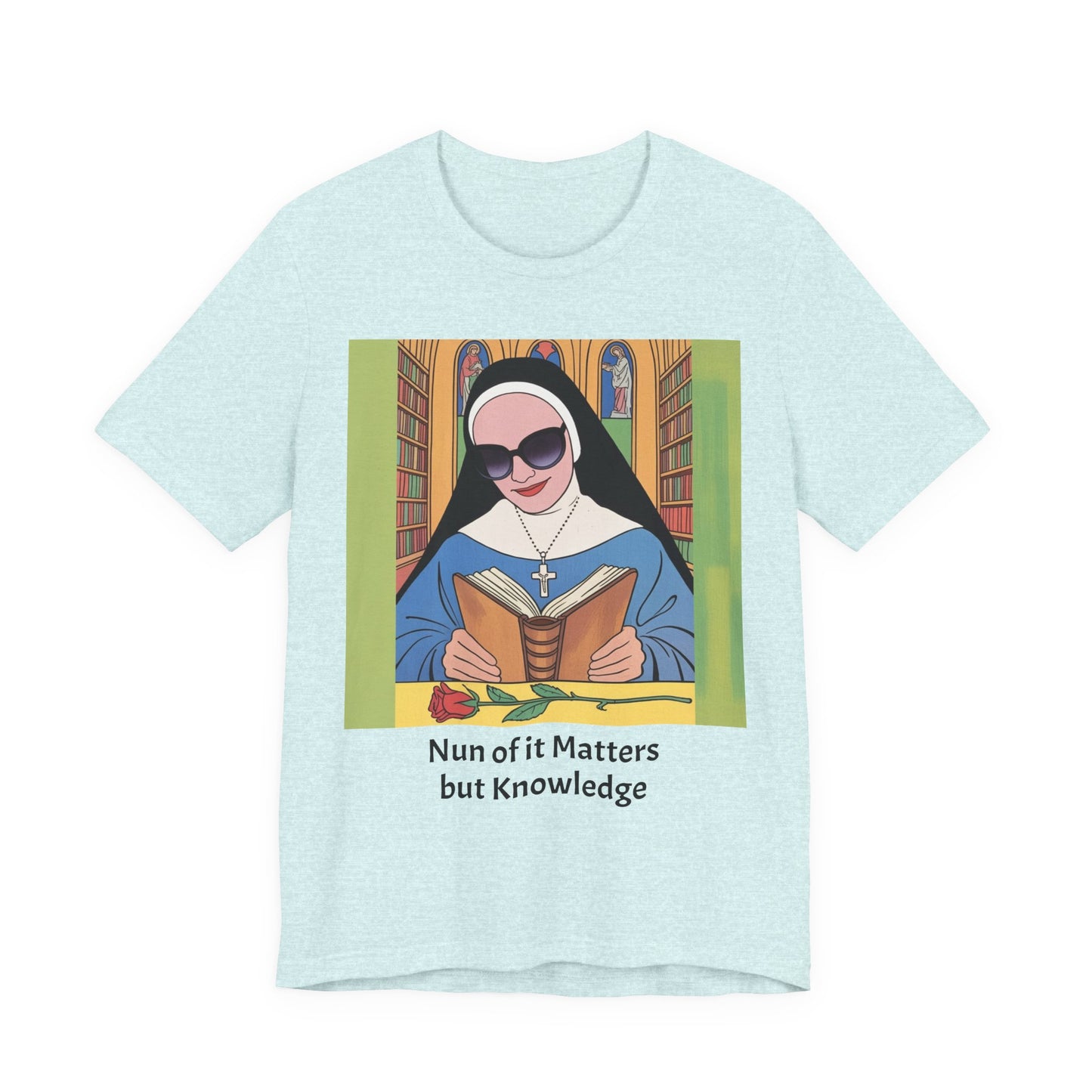 Cool Nun Graphic Tee, Unisex Short Sleeve Shirt, Religious Apparel, Fun Church Tee, Gift for Nuns, Everyday Casual Wear