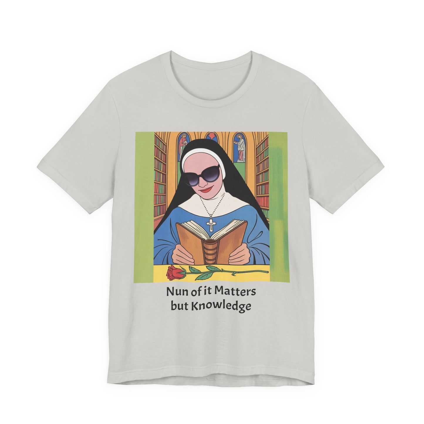 Cool Nun Graphic Tee, Unisex Short Sleeve Shirt, Religious Apparel, Fun Church Tee, Gift for Nuns, Everyday Casual Wear