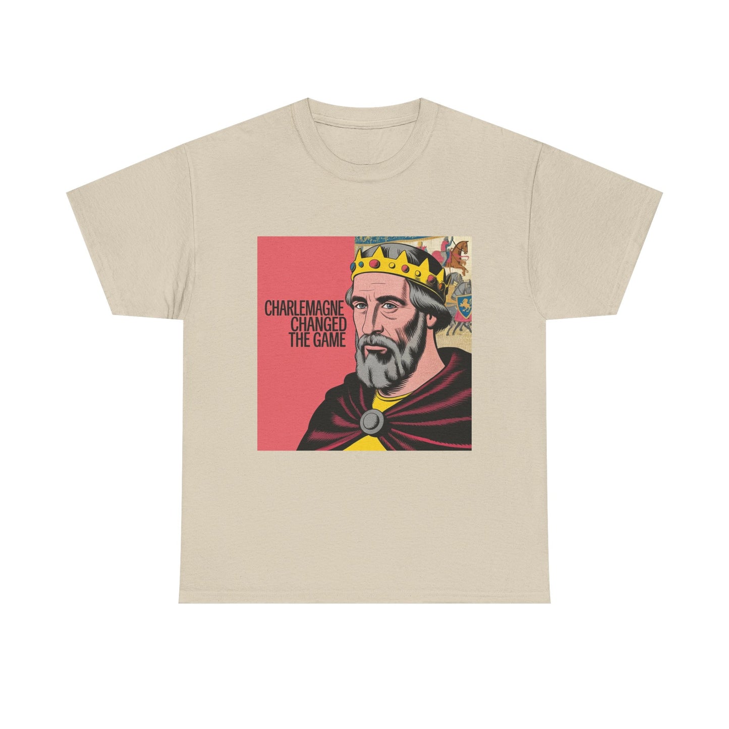 Charlemagne Changed the Game Tee, Casual Unisex T-Shirt, Graphic Tee for History Lovers, Birthday Gift, Comfortable Everyday Wear