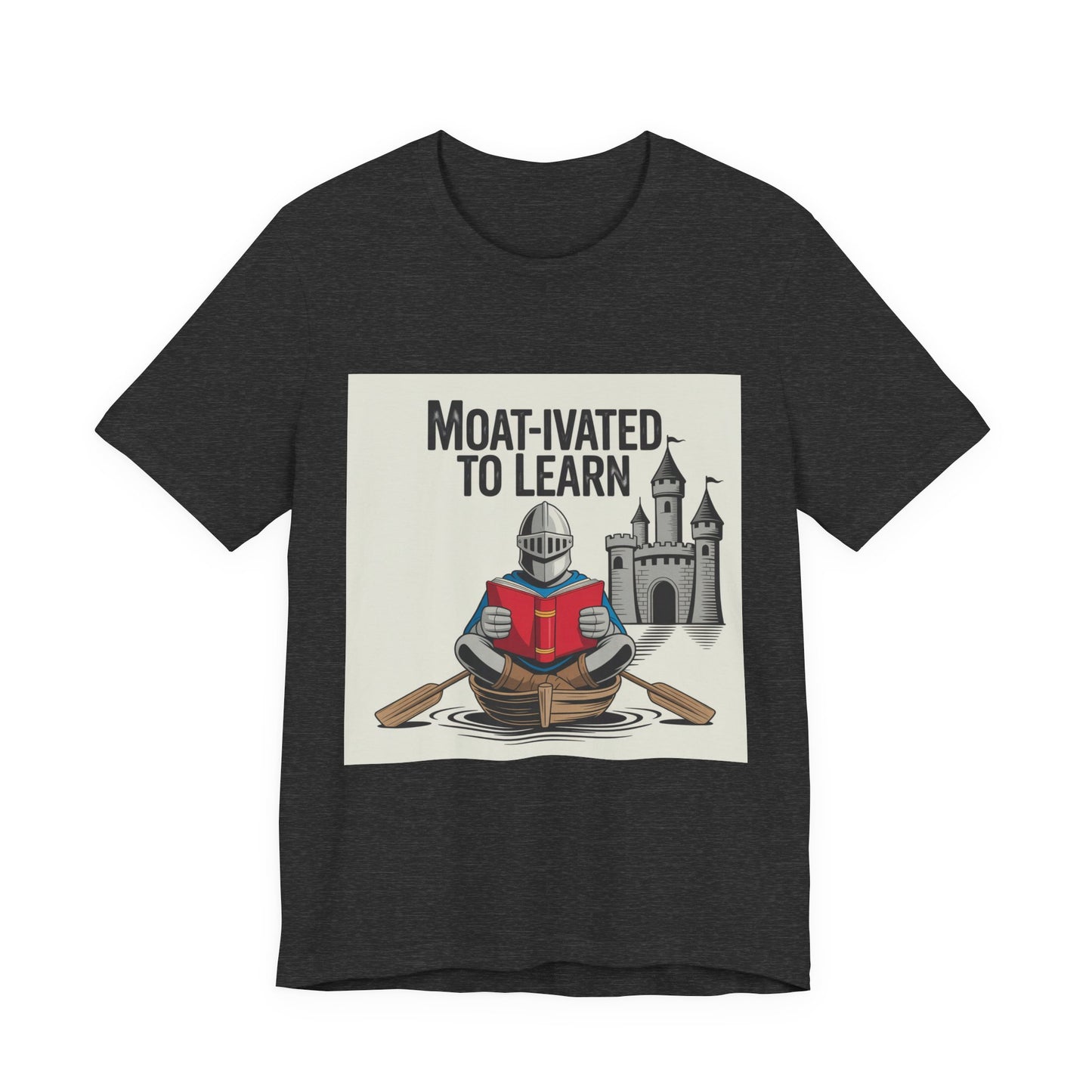 Moat-ivated to Learn Short Sleeve Tee, Funny Teacher Shirt, Educational Gift, Reading Apparel, Unique Classroom Tee