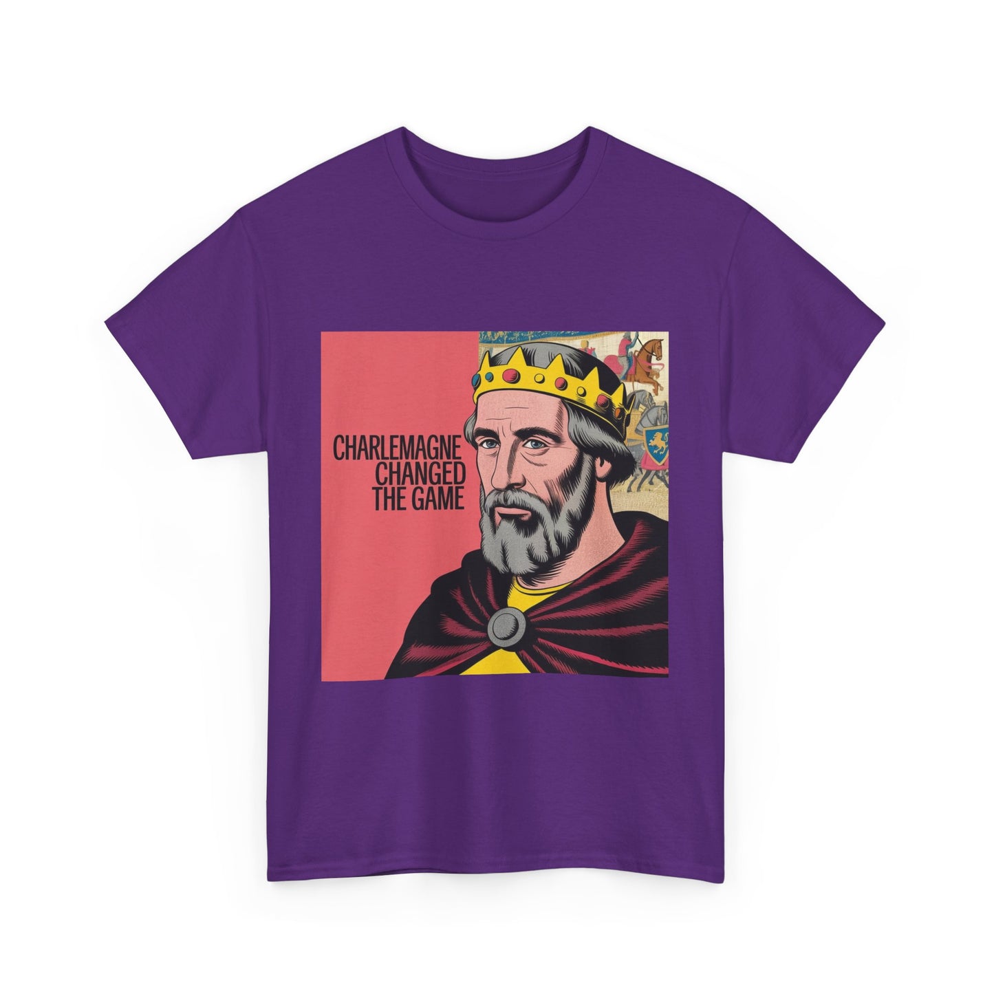 Charlemagne Changed the Game Tee, Casual Unisex T-Shirt, Graphic Tee for History Lovers, Birthday Gift, Comfortable Everyday Wear