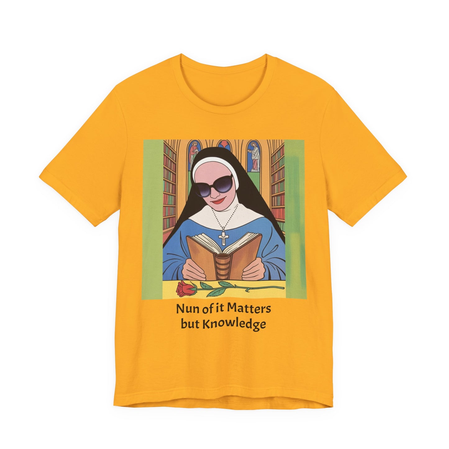 Cool Nun Graphic Tee, Unisex Short Sleeve Shirt, Religious Apparel, Fun Church Tee, Gift for Nuns, Everyday Casual Wear