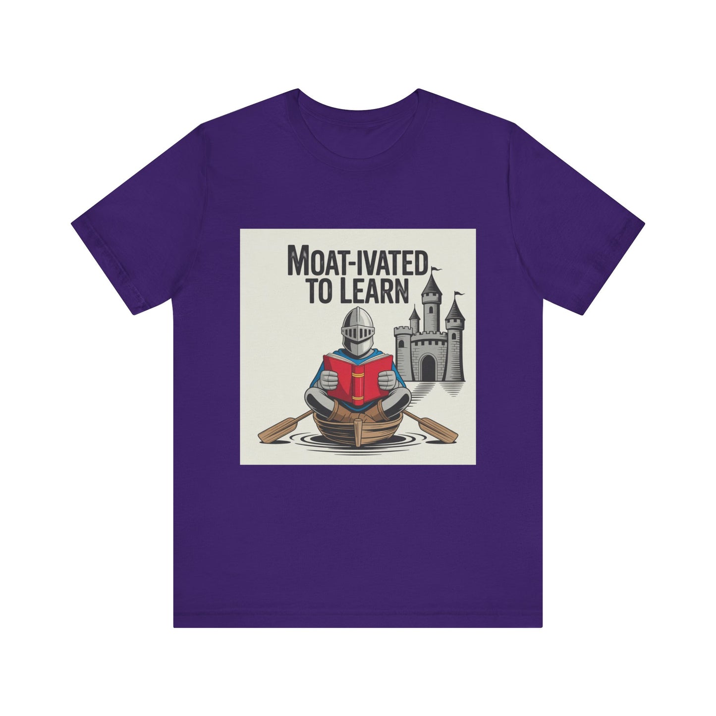 Moat-ivated to Learn Short Sleeve Tee, Funny Teacher Shirt, Educational Gift, Reading Apparel, Unique Classroom Tee