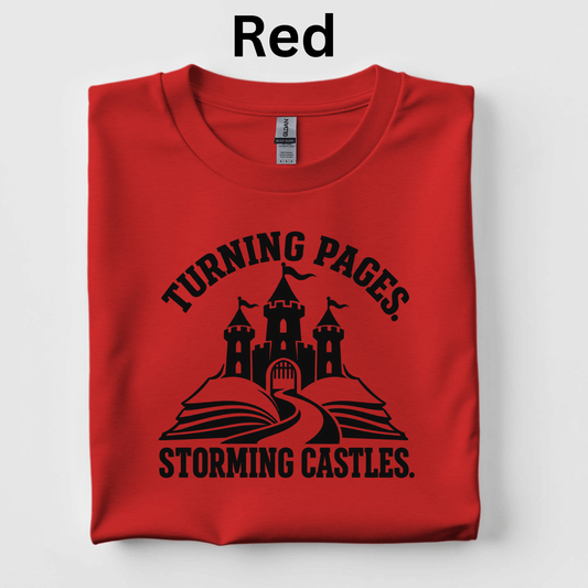 Turning Pages, Storming Castles T-Shirt – CKLA Grade 4 Middle Ages Teacher Tee
