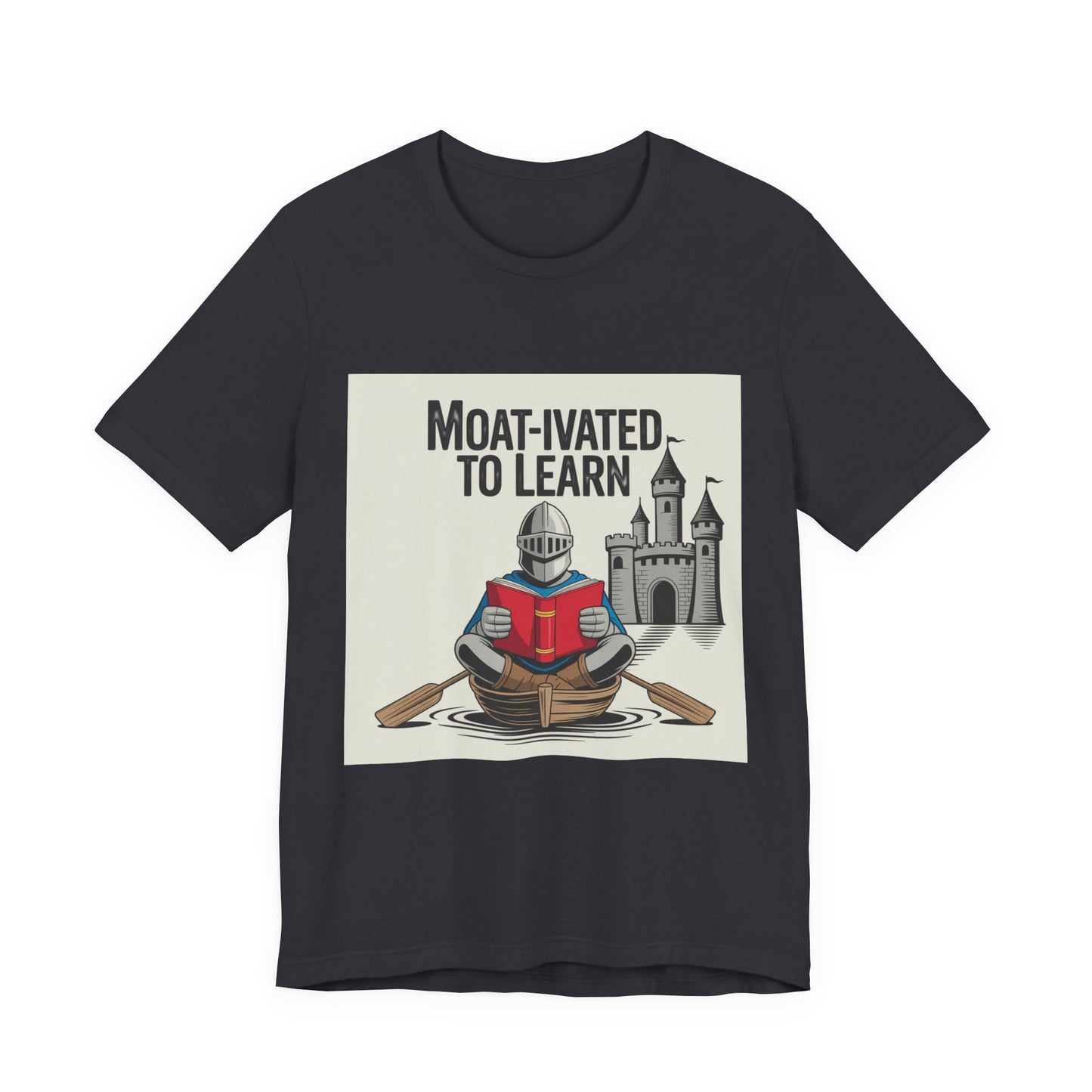 Moat-ivated to Learn Short Sleeve Tee, Funny Teacher Shirt, Educational Gift, Reading Apparel, Unique Classroom Tee