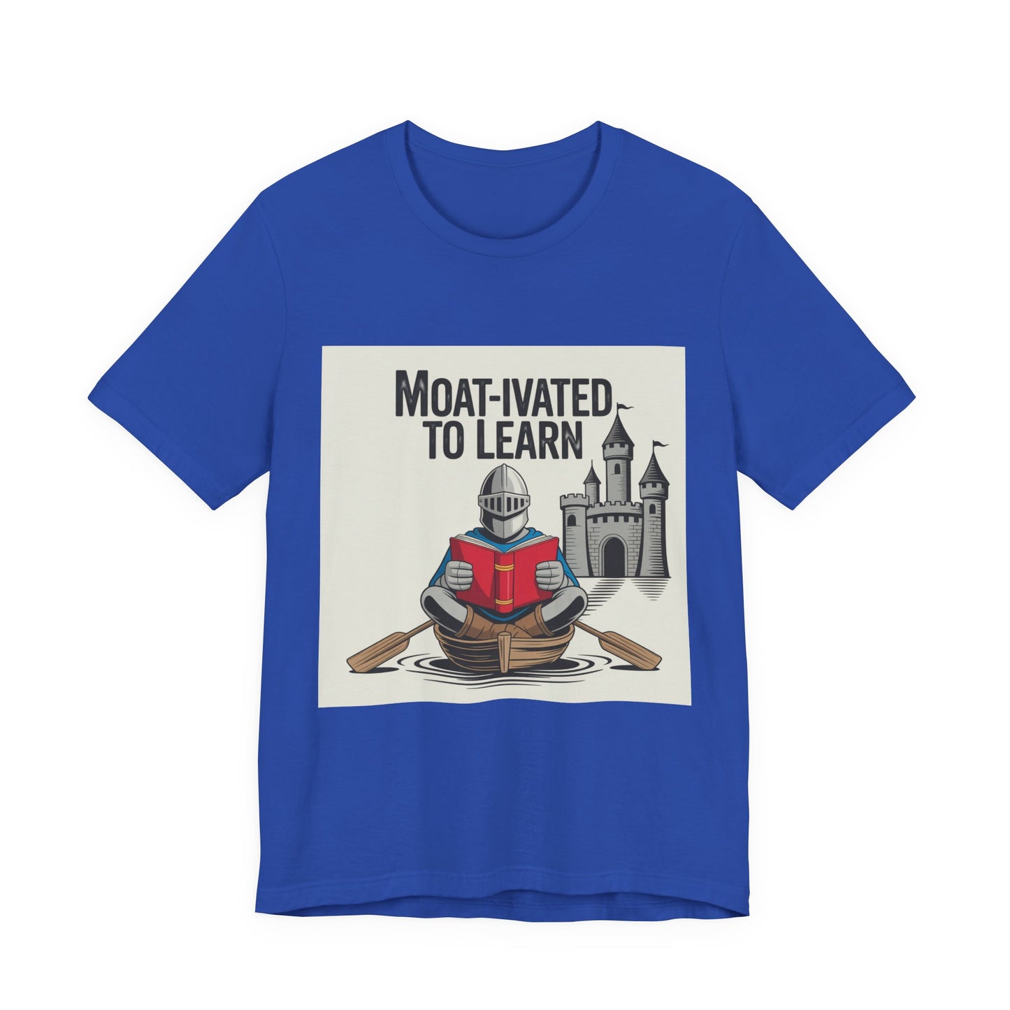 Moat-ivated to Learn Short Sleeve Tee, Funny Teacher Shirt, Educational Gift, Reading Apparel, Unique Classroom Tee