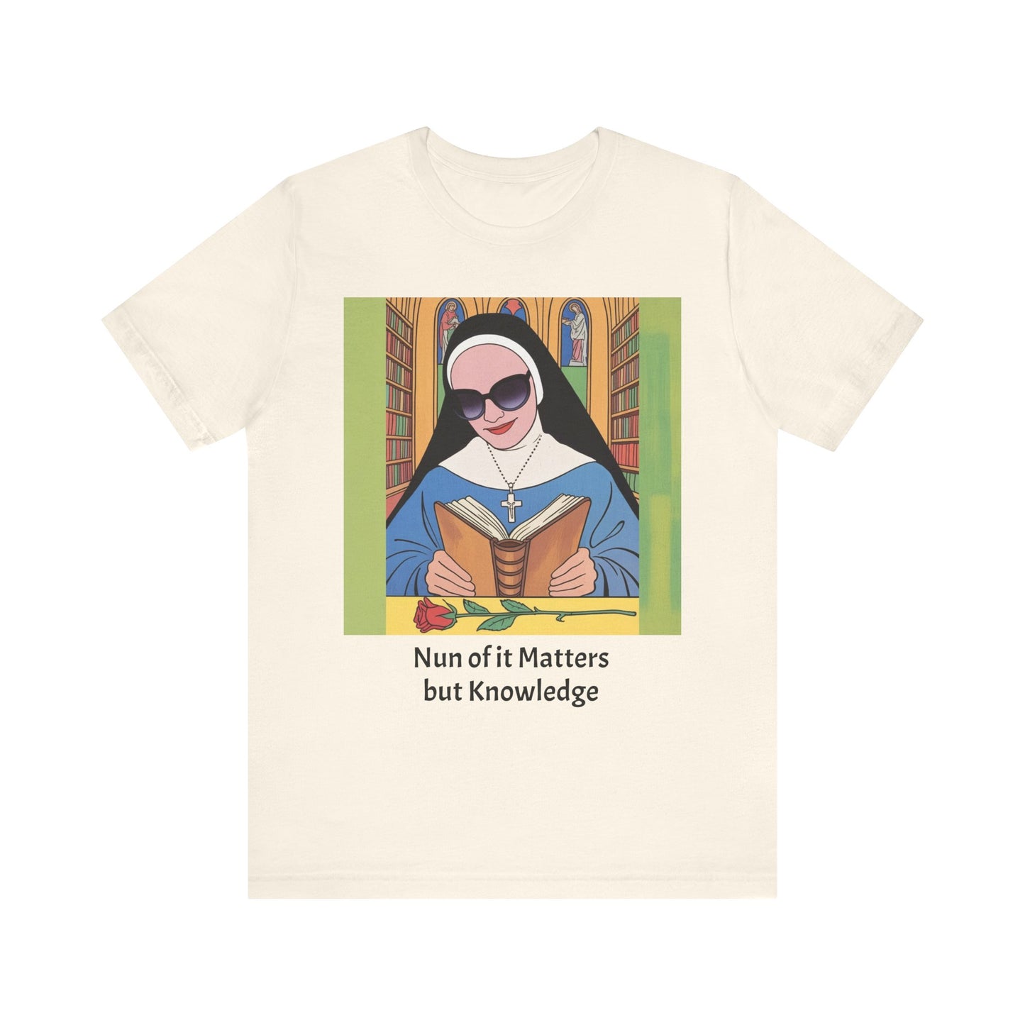 Cool Nun Graphic Tee, Unisex Short Sleeve Shirt, Religious Apparel, Fun Church Tee, Gift for Nuns, Everyday Casual Wear