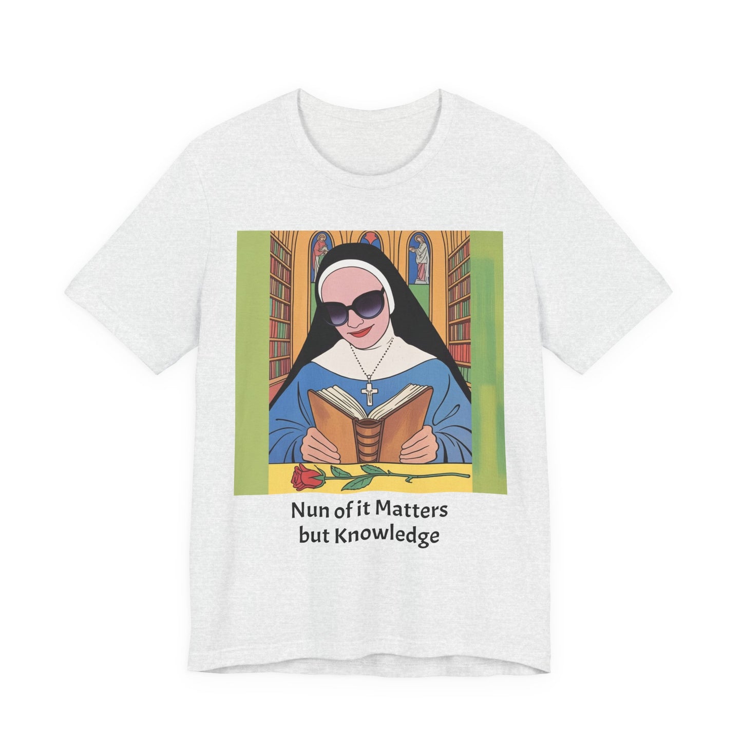 Cool Nun Graphic Tee, Unisex Short Sleeve Shirt, Religious Apparel, Fun Church Tee, Gift for Nuns, Everyday Casual Wear