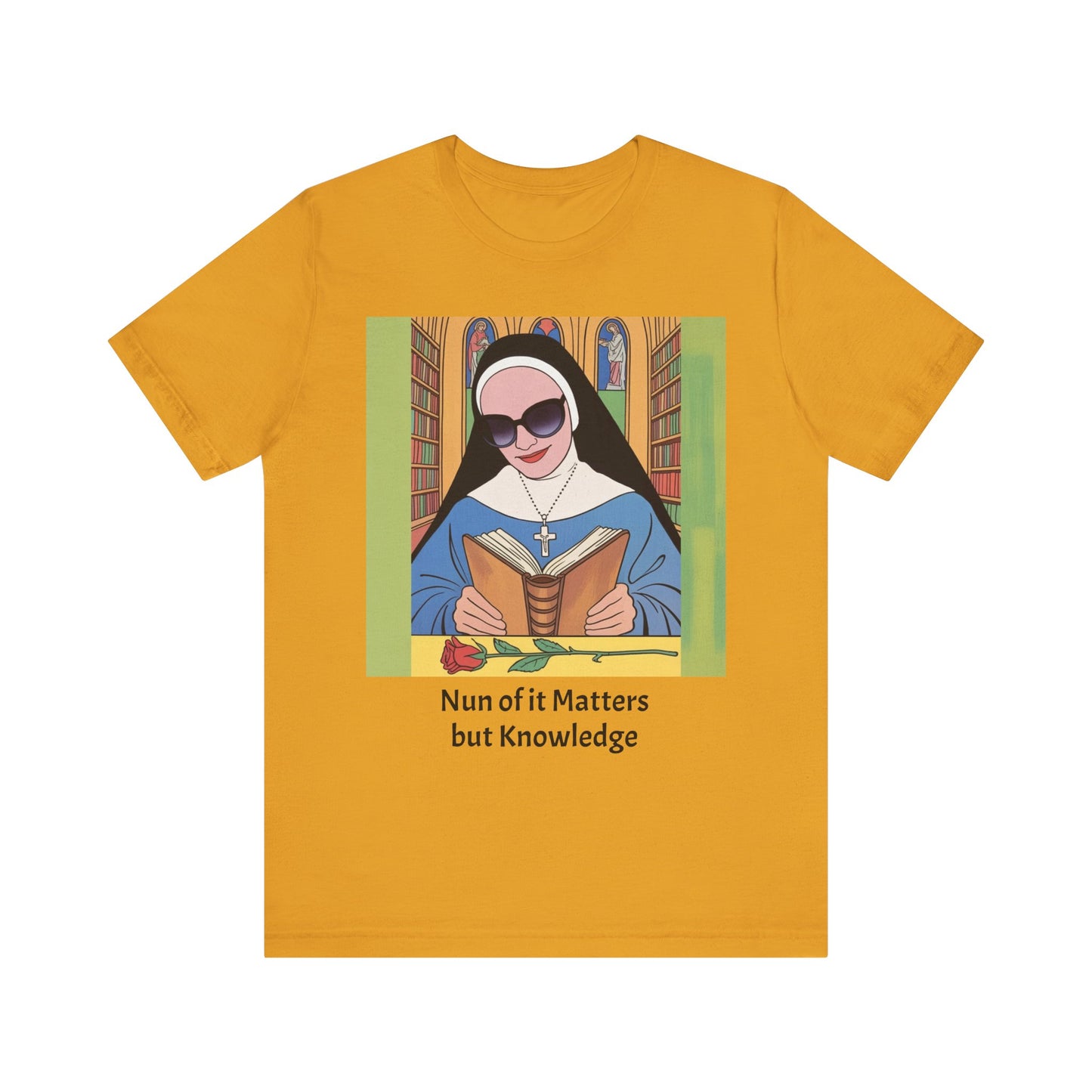 Cool Nun Graphic Tee, Unisex Short Sleeve Shirt, Religious Apparel, Fun Church Tee, Gift for Nuns, Everyday Casual Wear