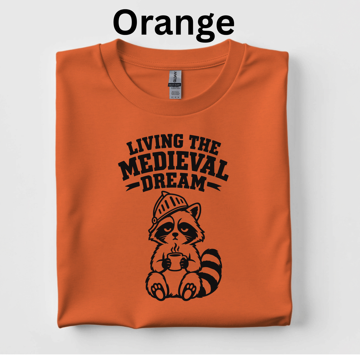 Living the Medieval Dream Shirt – Funny Raccoon Middle Ages Teacher Shirt, Medieval History Unit Gift