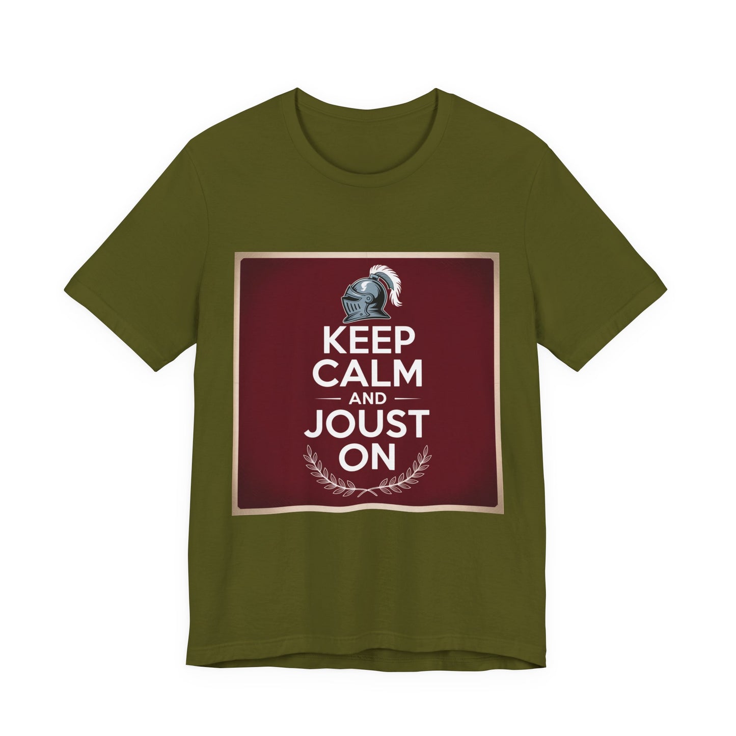 Keep Calm and Joust On Unisex Jersey Tee - Knight T-Shirt, Renaissance Fair Shirt, Gift for Gamers, Casual Wear, Funny Quote Tee