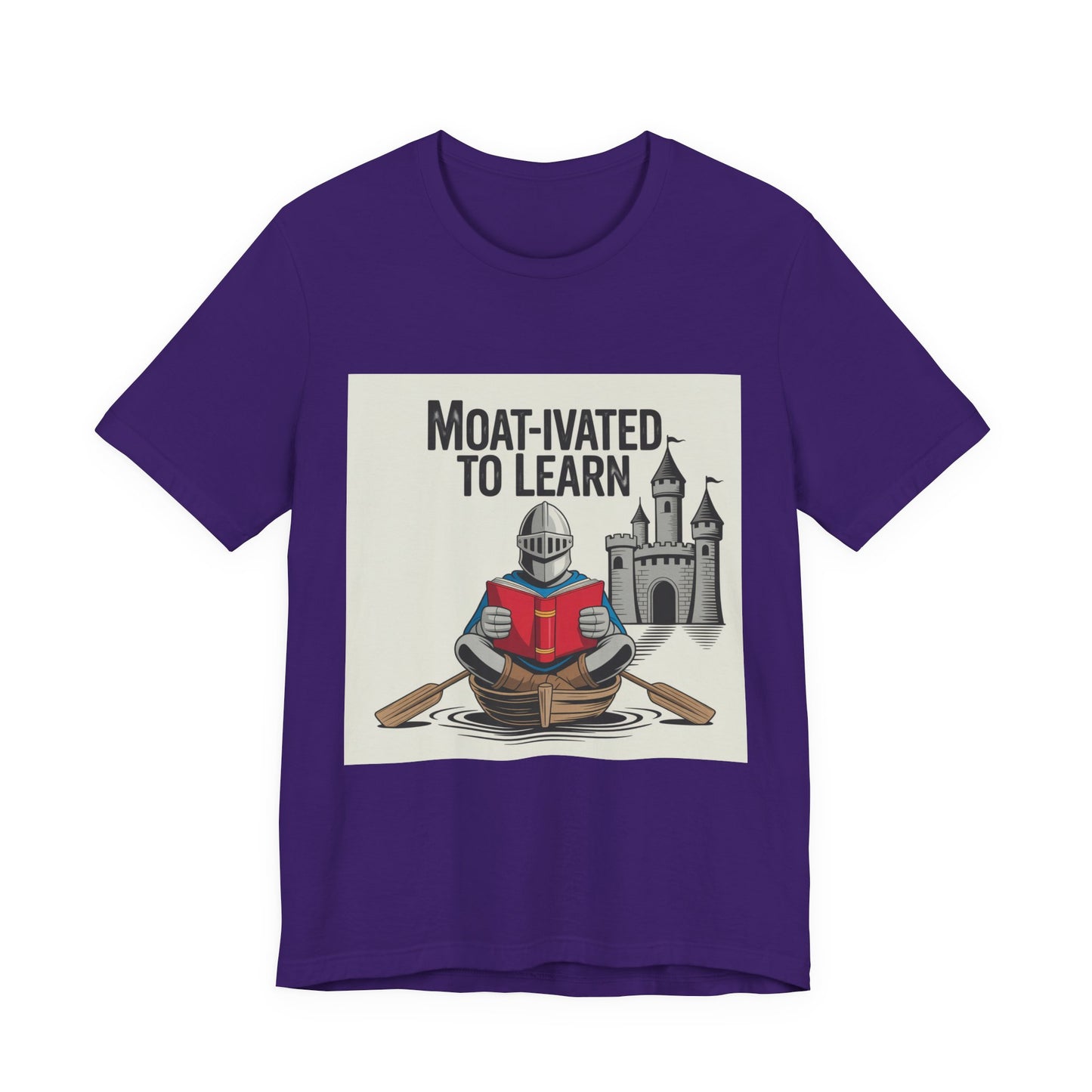 Moat-ivated to Learn Short Sleeve Tee, Funny Teacher Shirt, Educational Gift, Reading Apparel, Unique Classroom Tee
