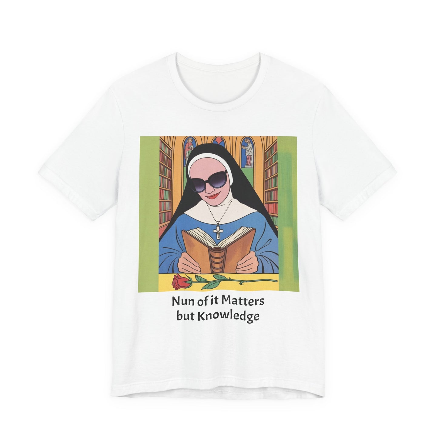 Cool Nun Graphic Tee, Unisex Short Sleeve Shirt, Religious Apparel, Fun Church Tee, Gift for Nuns, Everyday Casual Wear