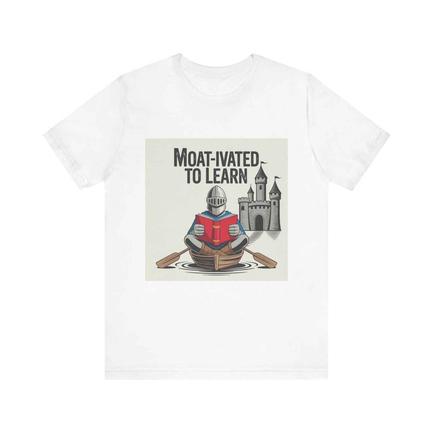 Moat-ivated to Learn Short Sleeve Tee, Funny Teacher Shirt, Educational Gift, Reading Apparel, Unique Classroom Tee